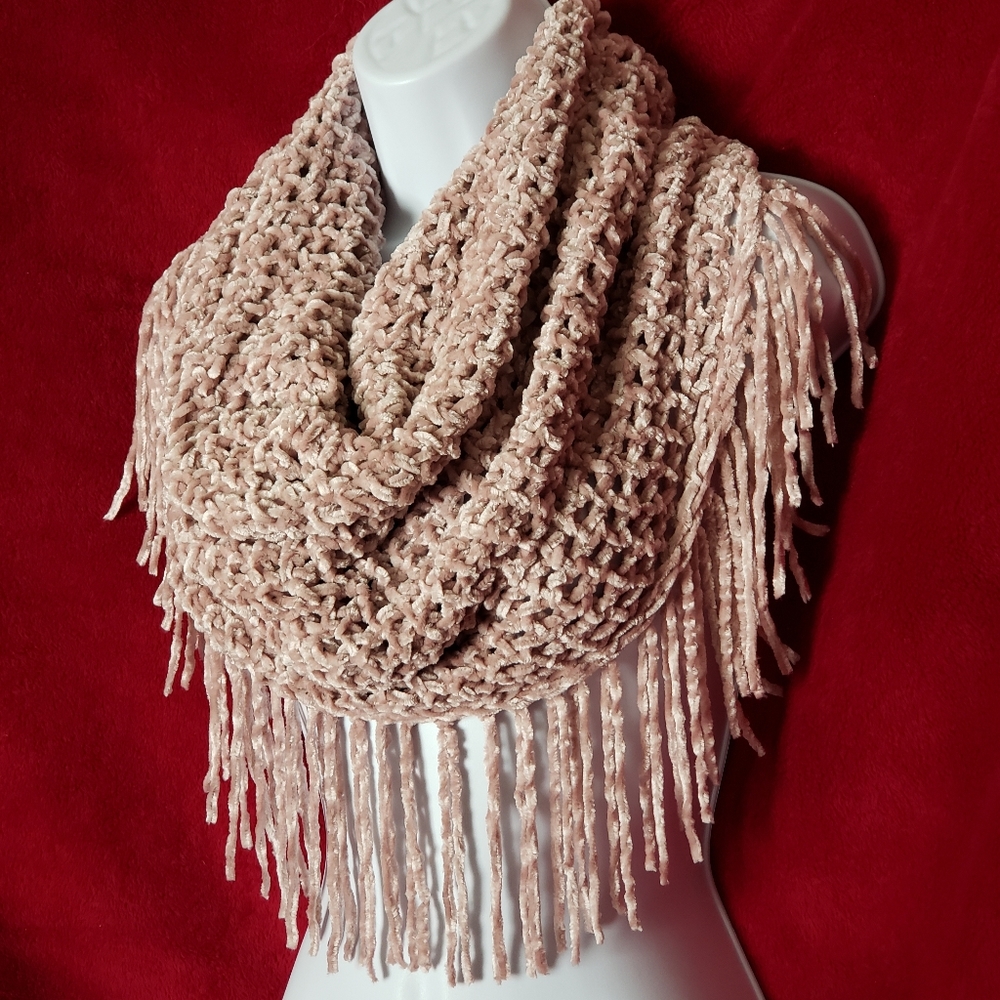 Cowl Neck Fringed Scarf - Picture 2 of 4